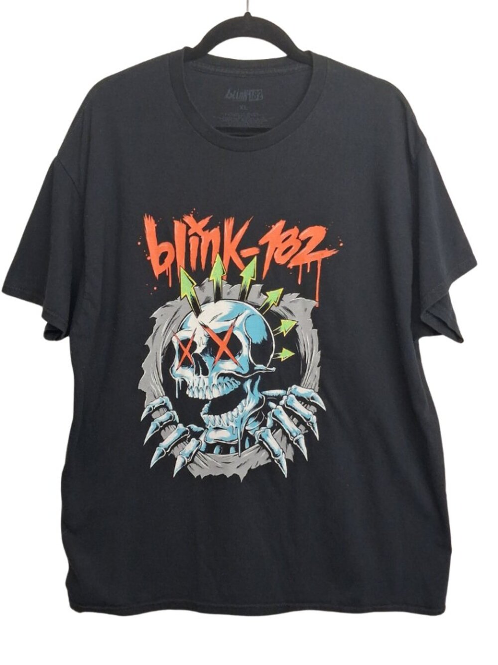 BLINK 182 Graphic Band T Shirt XLarge Black Skull Print Short Sleeve
